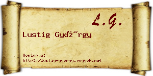 Lustig György névjegykártya