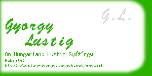 gyorgy lustig business card